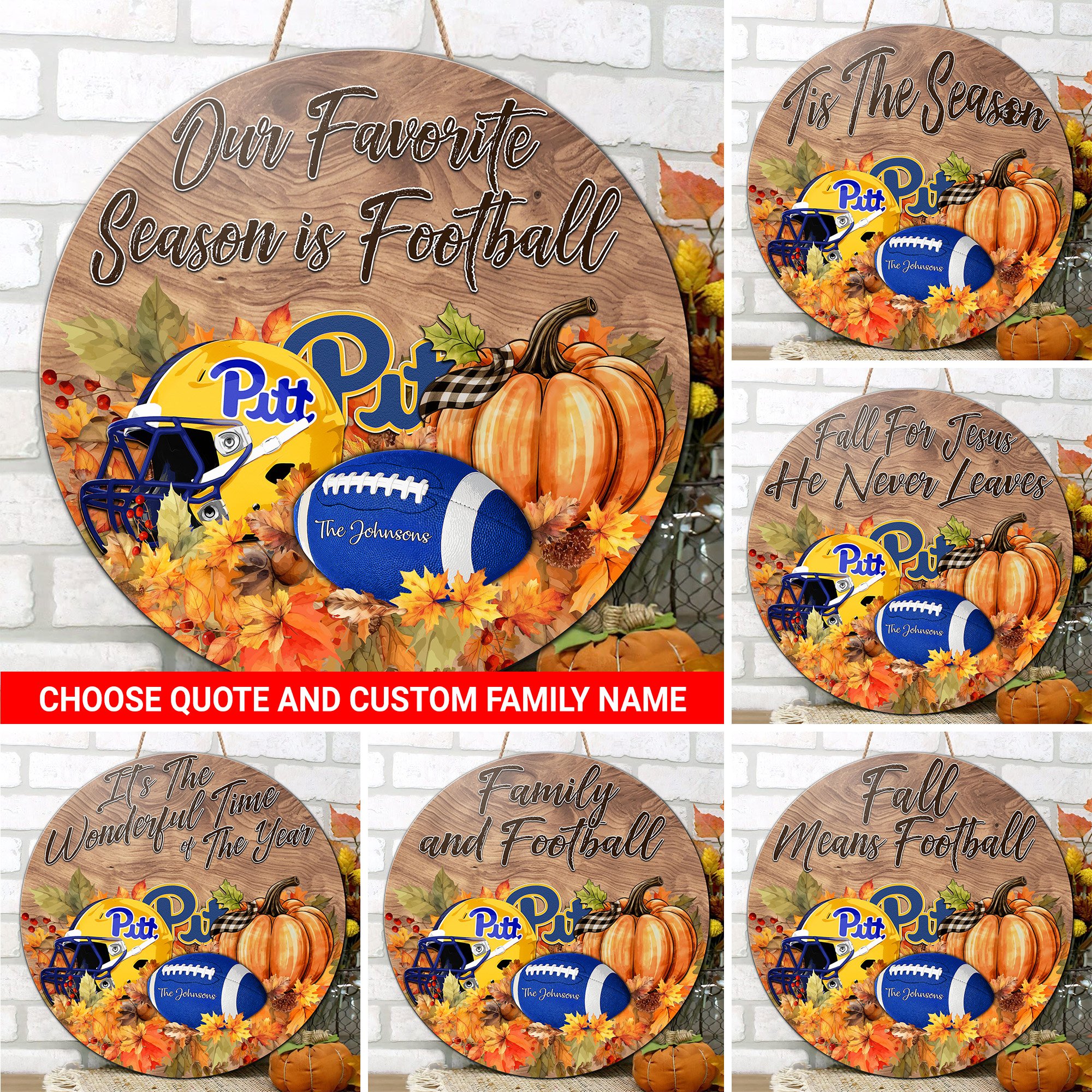 Pittsburgh Panthers Shape Wooden Sign Custom Your Family Name And Choose Your Quotes, Sport Sign, Sport Gifts For Fan, Home Decorations EHIVM-59971